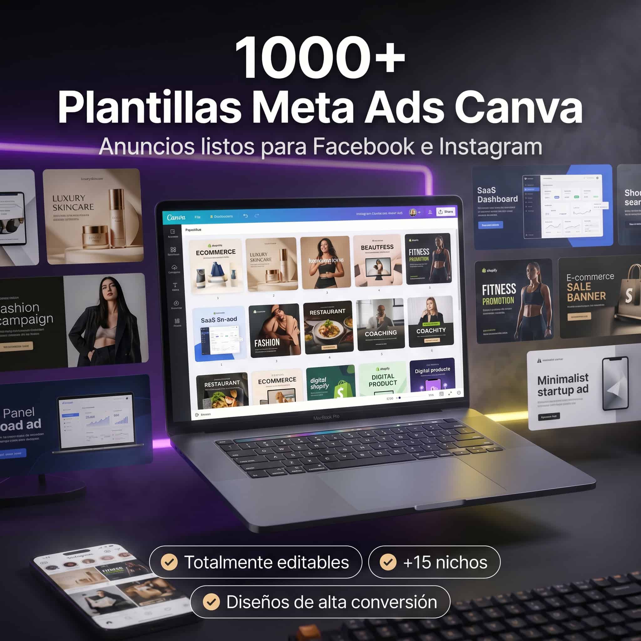 Pack 1000 Plantillas Canva Ads